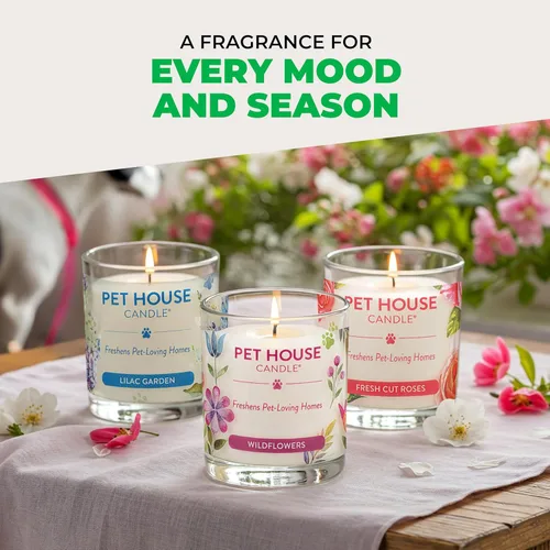 Miniatura 8 de One Fur All, Pet House - Vela 100 % cera de soja, eliminador de olores de mascotas para el hogar, velas aromáticas, no tóxicas y ecológicas