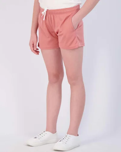 Miniatura 5 de Real Essentials Paquete de 4 pantalones cortos deportivos de malla para niñas con bolsillos