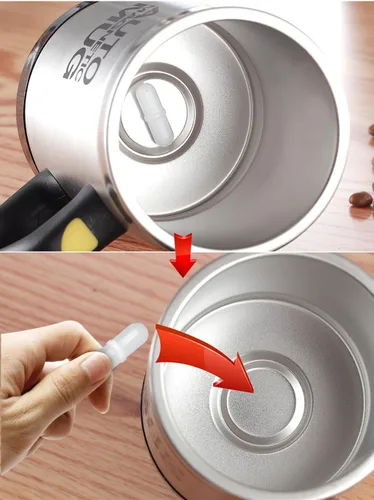Miniatura 5 de Mengshen Taza autoagitadora de acero inoxidable mezcla automática para viajar por la mañana oficina hombres y mujeres MS-A004M Negro