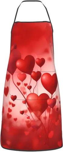 Miniatura 34 de Delantal impermeable floral arcoíris con bolsillos grandes para regalo de cocina