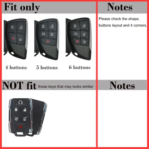Miniatura 2 de Funda protectora de silicona para llave remota de 5 botones para Chevrolet Suburban Tahoe Traverse Colorado Equinox RS y GMC Acadia AT4 Sierra 1500