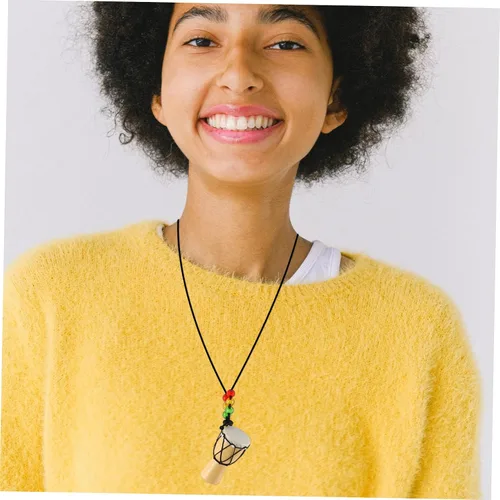 Miniatura 5 de SUPVOX Elegante collar africano con cuentas africanas de cadena de tambor para mujer, arte hecho a mano