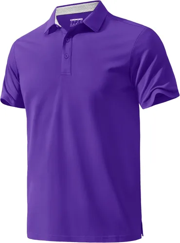 Miniatura 9 de MAGNIVIT Camisas polo de manga corta para hombre, camisas de golf atléticas que absorben la humedad, camisa casual de algodón con cuello de 3 botones
