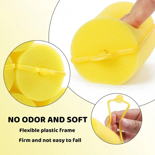 Miniatura 4 de Rodillo de esponja de espuma jumbo para el cabello, rodillos suaves para dormir, peinados ondulados, rizados, herramientas de peinado de 24 piezas