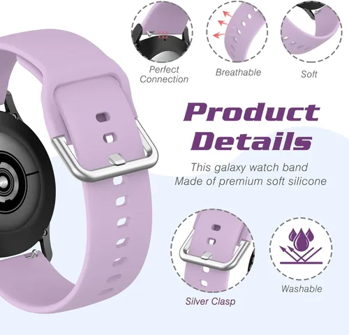 Miniatura 3 de HSWAI Correa de silicona de liberación rápida de 0.78 pulgadas compatible con Samsung Galaxy Active 2, Galaxy Watch 7/6/5/4/FE de 1.575 pulgadas, 10