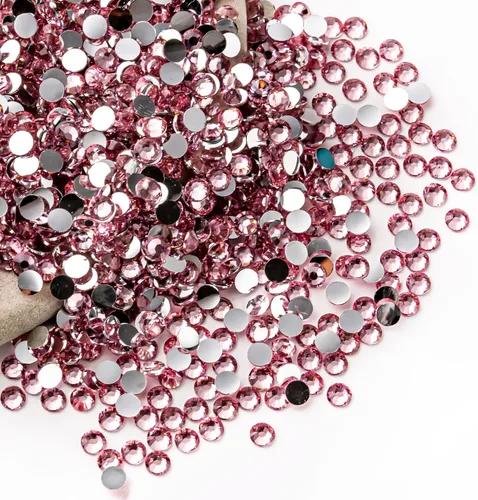 Miniatura 91 de Diamantes de imitación AB verdes a granel, 5000 piezas de diamantes de imitación de fondo plano redondos de gelatina AB sin fijación térmica, gemas