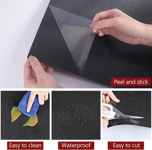 Miniatura 8 de WESTICK Azulejos de vinilo autoadhesivos de mármol negro para baño, azulejos de vinilo autoadhesivos para despegar y pegar, azulejos de azulejos