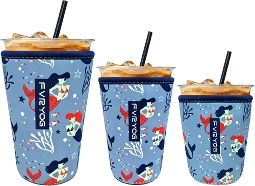 Miniatura 23 de Fundas de neopreno reutilizables aisladas para café helado, fundas para tazas de café helado, fundas para bebidas heladas y calientes