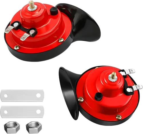 Miniatura 10 de 2 piezas de bocinas de tren súper fuertes de 300 dB, kit de repuesto de bocinas de aire impermeables de 12 V, bocina doble de aire eléctrica