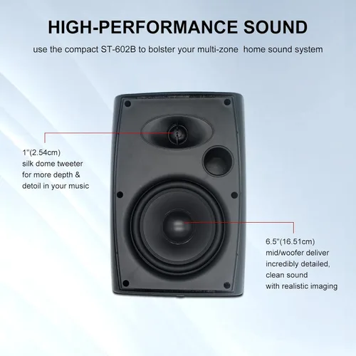 Miniatura 3 de STUDIOFINIX Altavoces para exteriores de 6.5 pulgadas, 400 W, con cable, impermeables, pasivos con graves potentes, altavoces de montaje en pared