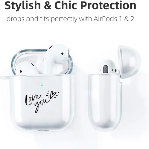 Miniatura 2 de AKABEILA Funda para Airpods para mujeres y hombres, compatible con Apple Airpods 2, bonita funda de diseño transparente para Airpods, diseño