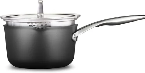 Miniatura 12 de Calphalon Premier - Juego de utensilios de cocina antiadherentes que ahorran espacio, 13 pulgadas, apilables, aluminio anodizado duro
