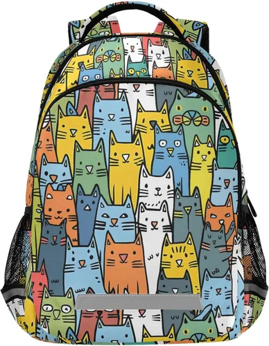 Miniatura 38 de MNSRUU Mochila escolar con correa para el pecho, mochila para laptop Galaxy Planets, mochila de senderismo de viaje para niños y niñas, Animal 031