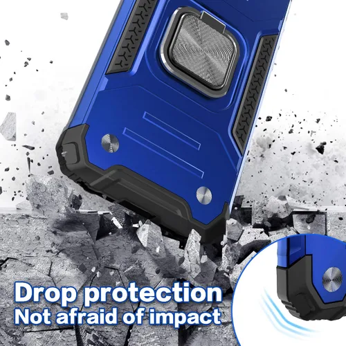 Miniatura 5 de Funda híbrida para Samsung Galaxy S21 FE 5G con protector para Samsung Galaxy S21 FE 5G, color azul