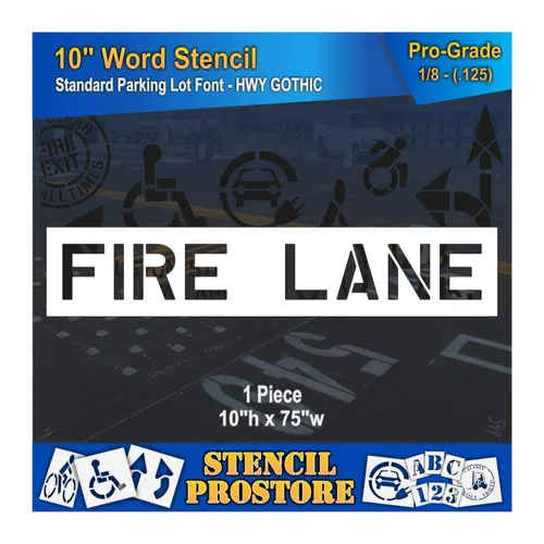 Plantillas de marcado de pavimento – Plantilla de carril de fuego de 10 pulgadas – 10 x 75 x 1/8 pulgadas (128 mil) – Grado profesional
