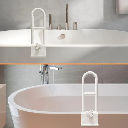 Miniatura 6 de Barandilla de seguridad para bañera, barra de agarre para bañera blanca, barra de agarre ajustable para ducha y baño, barra de agarre para baño