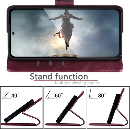 Miniatura 6 de SUANPOT Funda de piel tipo cartera para Samsung Galaxy S22 con bloqueo RFID, tarjetero para tarjetas de crédito, funda de teléfono con tapa tipo