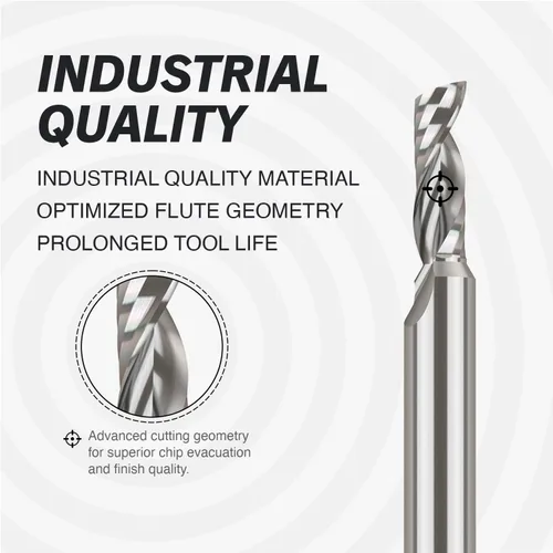 Miniatura 4 de ZahyoX O Flute Upcut - Broca de carburo sólido en espiral, vástago de 1/4 de pulgada, fresadora de extremo CNC de una sola flauta, 3/16 de diámetro