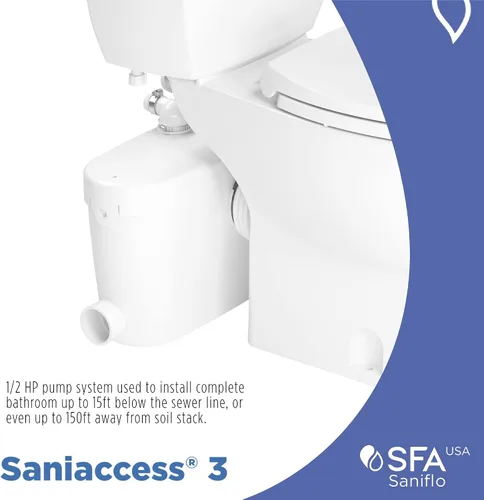 Miniatura 3 de SFA SANIFLO - Saniaccess 3 - Bomba de maceración para baño completo - Instalación versátil - Acero inoxidable endurecido - Paneles de acceso