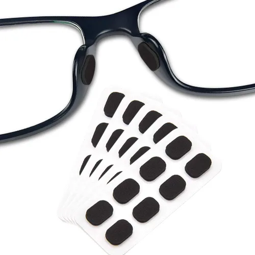 20 pares de almohadillas de nariz de espuma suave, autoadhesivas, antideslizantes, almohadillas de nariz para gafas (negro/0.069 pulgadas)