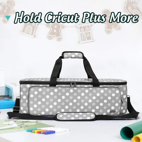 Miniatura 7 de Luxja bolsa de transporte compatible con la máquina troqueladora Cricut y suministros Puntos grises