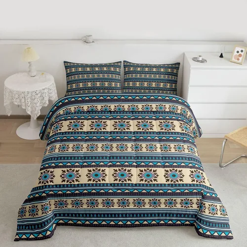 Miniatura 13 de Feelyou Juego de edredón geométrico del suroeste para niños y niñas, edredón nativo del suroeste, tamaño individual, juego de ropa de cama