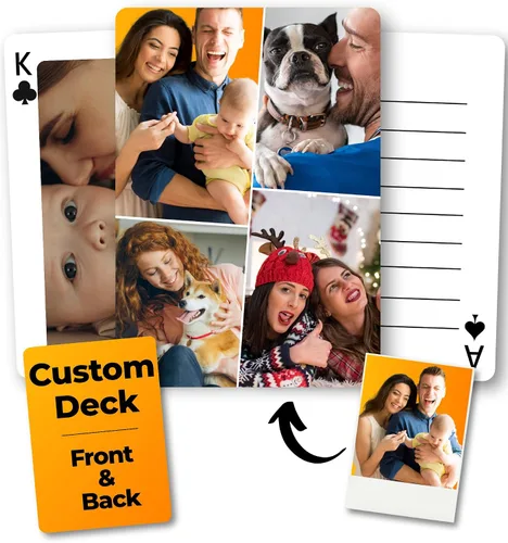 Miniatura 9 de Naipes personalizados con foto, baraja de cartas personalizadas de 2 caras, imprime 46 diseños, imágenes y crea tu propio regalo personalizado