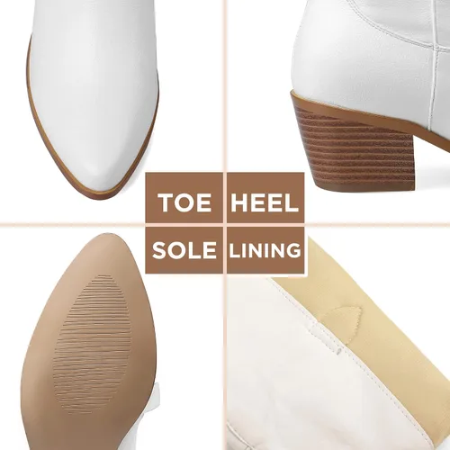 Miniatura 4 de STALOV Botas vaqueras bordadas para mujer, botas vaqueras de moda con punta occidental de tacón grueso, botas vaqueras altas hasta la rodilla