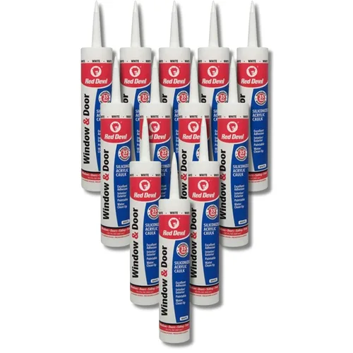 Miniatura 17 de Red Devil 084620 Calafateo acrílico de silicona para ventanas y puertas, almendra blanquecina, impermeable, 10.1 onzas, paquete de 1, fabricado