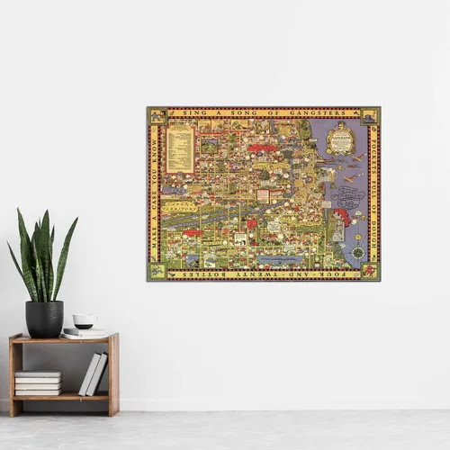 Miniatura 2 de Erickson 1931 Map Chicago Gangland Capone - Póster de pared extra grande XL