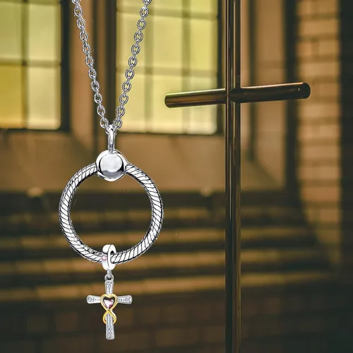 Miniatura 5 de Abalorio colgante religioso con dije de cruz con Dios, todas las cosas son posibles, se adapta a pulseras Pandora