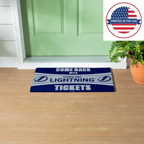 Miniatura 5 de Team Sports America NHL Tampa Bay Lightning Entrada interior y exterior 28 x 16 pulgadas Parte trasera antideslizante Tapetes de bienvenida