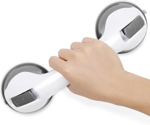 Miniatura 7 de Paquete de 2 barras de agarre para ducha para bañeras y duchas, barras de agarre de 12 pulgadas para baño con fuerte agarre de ventosa, barra de Gris