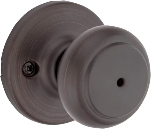 Miniatura 23 de Kwikset Cove - Pomo de puerta de privacidad interior con cerradura, manija de puerta para baño y dormitorio, pomo de puerta negro mate con cerradura