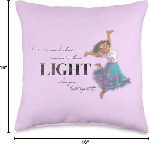 Miniatura 4 de Disney 100 Anniversary Encanto Mirabel D100 - Almohada ligera, 16 x 16 pulgadas, multicolor