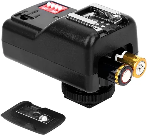 Miniatura 7 de Juego de disparadores de flash, 433 MHZ 16 canales Speedlite Studio Shutter Release Transceptor Kit con 1 transmisor 3 receptores 1 cable