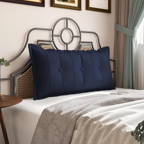 Miniatura 23 de VERCART Almohada grande para cabecero, almohadas de sofá cama, almohada de lectura, almohada de cabecera de cama, almohada de apoyo de Gris