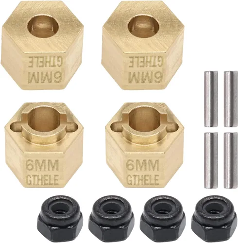 Miniatura 5 de Juego de adaptadores de extensores de cubo hexagonal de rueda de latón para 1/18 TRX4M piezas de actualización RC Crawler Car