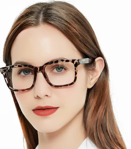 Miniatura 13 de AEZUNI Anteojos de lectura cuadrados grandes para mujer de moda 1.0 1.5 2.0 2.5 3.0 3.5 (negro, 1.00)