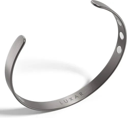 Miniatura 8 de LUXAR Pulsera de terapia magnética para hombre y mujer titanio sólido o cobre sólido sofisticado brazalete de titanio sólido con imanes
