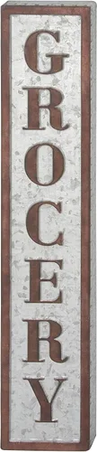 Miniatura 7 de Deco 79 59450 - Letrero de pared de hierro envejecido, 36 x 7 pulgadas, gris/marrón