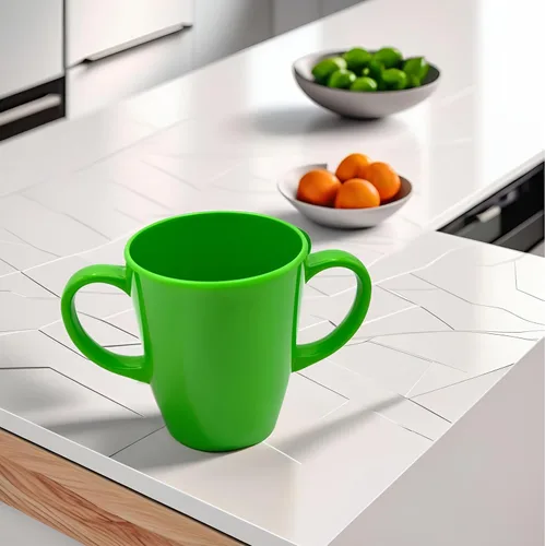 Miniatura 3 de Taza de melamina con dos asas, ligera, 4.44 oz, capacidad de 13.5 fl oz/14 onzas, taza para beber, taza para beber para adultos (verde)