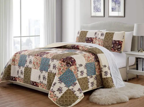 Miniatura 16 de Fancy Collection Juego de Cubrecama Acolchada de 3 Piezas, Tamaño Grande, Nuevo (Full/Queen, Aqua, Turquesa, Costero Llano/Gris Verde, Blanco)