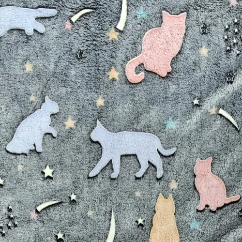 Miniatura 5 de Sviuse Glow in The Dark Cat Blanket for Women Cat Themed Gifts for Girls Fleece Kitty Pattern Blanket Cute Fuzzy Blanket with Cats on It