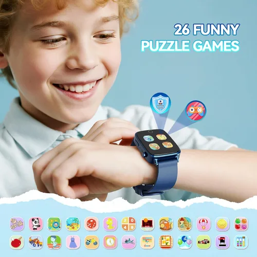 Miniatura 5 de NBKLS Reloj Inteligente para Niños Varones, Reloj para Niños con Pantalla Táctil de 1.54 Pulgadas, Reproductor de Música, Tarjeta de Aprendizaje, 10