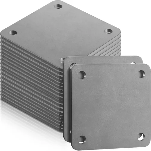 20 piezas de placa de acero A36, placa base de acero laminada en caliente con 4 agujeros de 3/8 pulgada de diámetro, 3/16 pulgada de espesor, lámina
