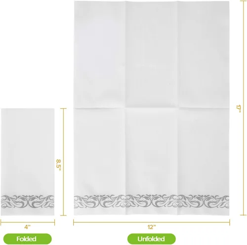 Miniatura 2 de FOCUSLINE 200 toallas de baño desechables con tacto de lino, toallas de mano de papel suaves y absorbentes para invitados, toallas de mano de papel