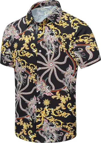 Miniatura 23 de SheLucki - Camisa hawaiana para hombre, unisex, de manga corta, con botones, para la playa y el verano, ropa casual estampada con sombra de palmas