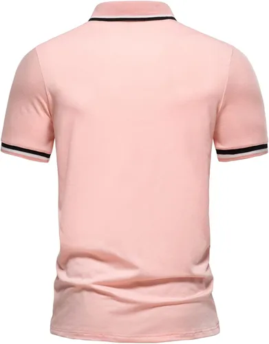 Miniatura 3 de ZDFER - Polo de manga corta con solapa ajustada para hombre, estilo casual, polos de golf, deportes de verano, camisetas de algodón absorbente