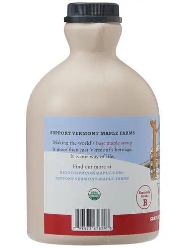 Miniatura 4 de Hidden Springs Maple Jarabe de Arce Orgánico de Vermont, Grado A Oscuro Robusto (Anteriormente Grado B), 32 Onzas, 1 Cuarto de Galón, Family Farms